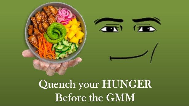 Dinner before GMM 68.7